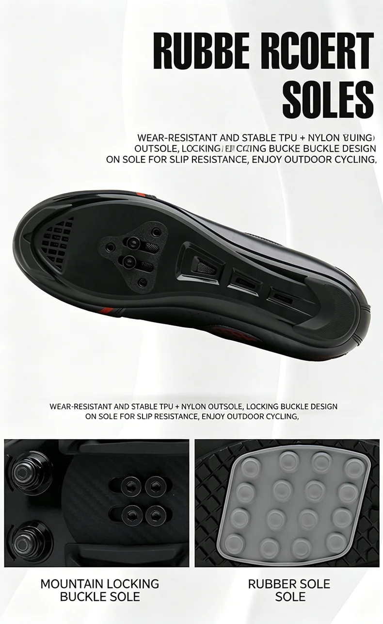 Unisex Cycling Shoes Road Bike Lock Shoes Breathable Non-slip Wear-resistant Pedal Bicycle Outdoor Competitive Bike Shoes