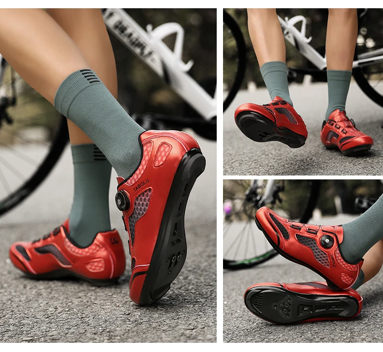 Unisex Cycling Shoes Road Bike Lock Shoes Breathable Non-slip Wear-resistant Pedal Bicycle Outdoor Competitive Bike Shoes