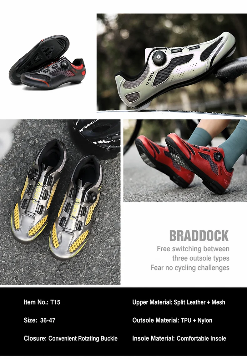 Unisex Cycling Shoes Road Bike Lock Shoes Breathable Non-slip Wear-resistant Pedal Bicycle Outdoor Competitive Bike Shoes
