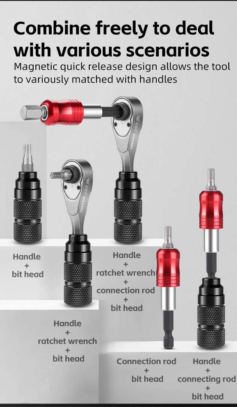 WEST BIKING Bike Reapair Tools Sets Professional Cycling Reapair Tools Ratchet Wrench Set Tire Lever Bike Pump Toolkit