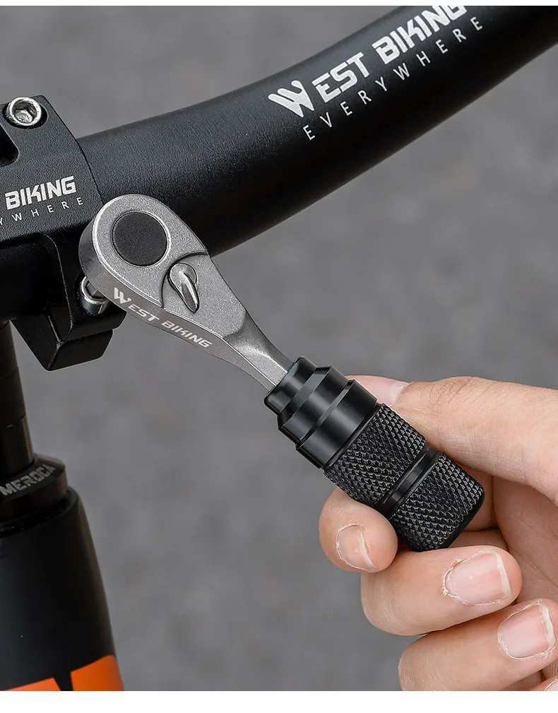 WEST BIKING Bike Reapair Tools Sets Professional Cycling Reapair Tools Ratchet Wrench Set Tire Lever Bike Pump Toolkit