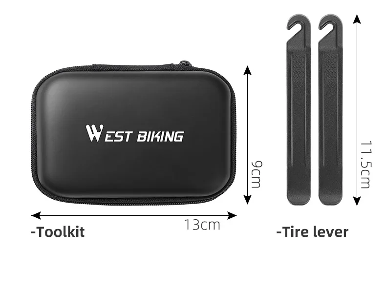 WEST BIKING Bike Reapair Tools Sets Professional Cycling Reapair Tools Ratchet Wrench Set Tire Lever Bike Pump Toolkit