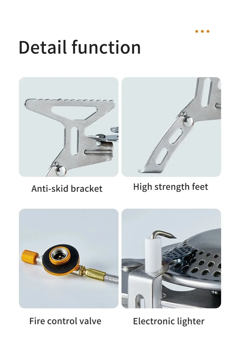 Naturehike 2026 New Camping Gas Stove High FirePower Folding Stable Gas Burner Picnic Hiking Winter Portable Cookingware Stove