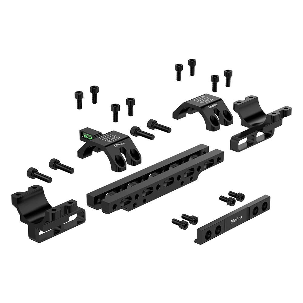 WestHunter 100 MOA Compensation Dovetail 11mm Scope Mounts 30mm 34mm Tube Adjustable Length and Angle Sight Rings Bubble Level