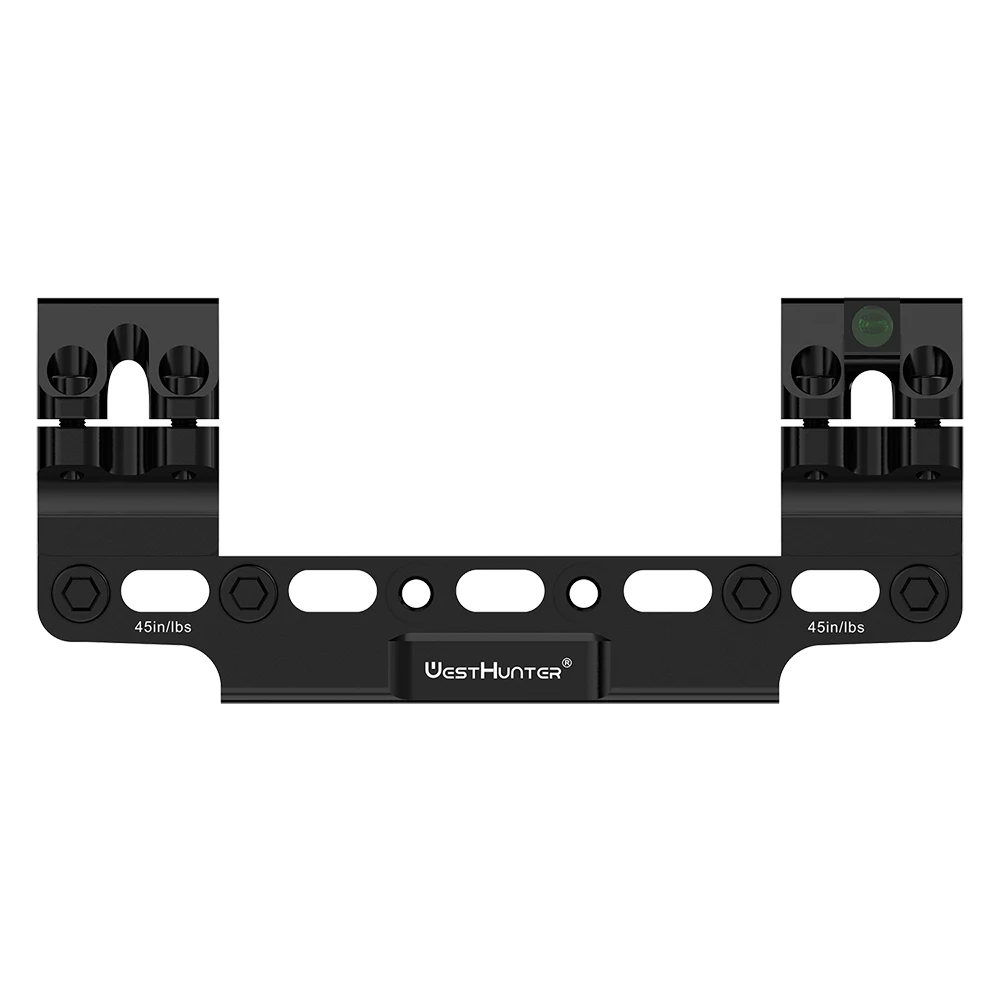 WestHunter 100 MOA Compensation Dovetail 11mm Scope Mounts 30mm 34mm Tube Adjustable Length and Angle Sight Rings Bubble Level