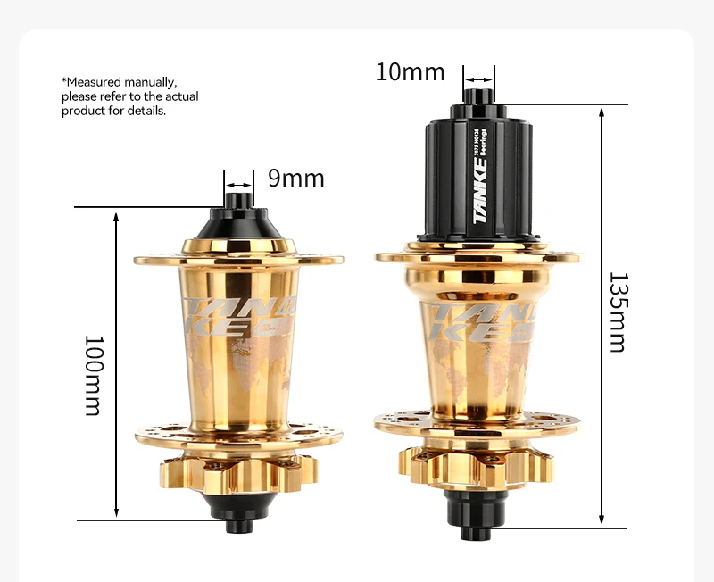 TANKE 120 Click MTB hub 6 Bearing 32 36 Holes Mountain Bike Front Rear QR Thru-axle Exchange Bicycle Disc Brake Hubs HG MS TH390