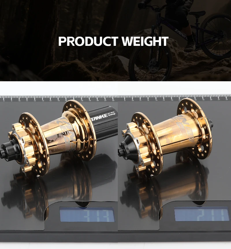 TANKE 120 Click MTB hub 6 Bearing 32 36 Holes Mountain Bike Front Rear QR Thru-axle Exchange Bicycle Disc Brake Hubs HG MS TH390