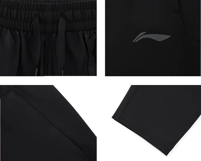 Li-Ning Men's Training Sports Pants LN WATER PROOF 89.8%Polyester 10.2%Elastane Reguler Fit LiNing Fitness Trousers AYKW047