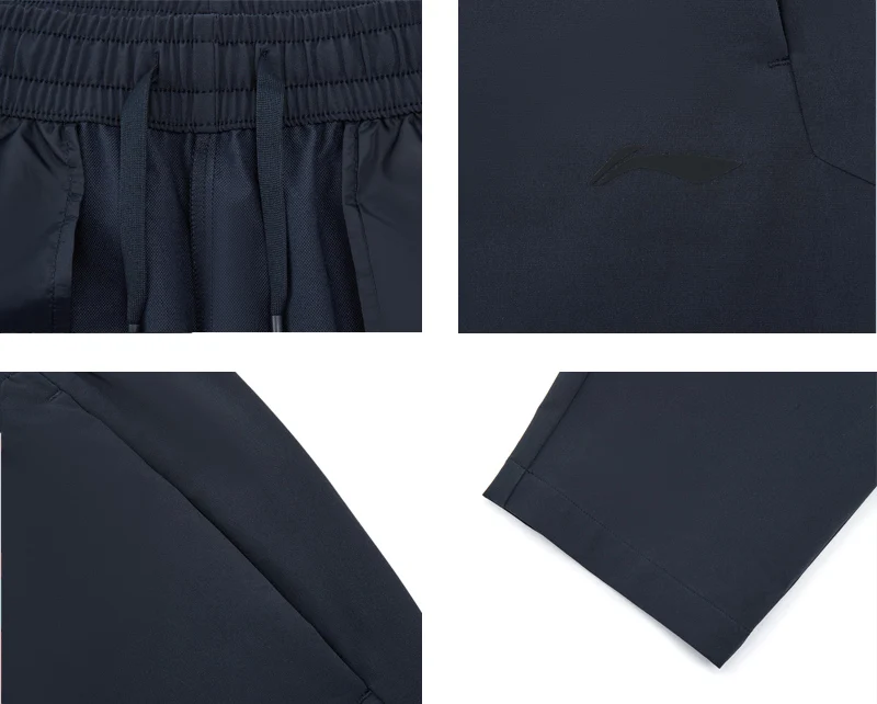 Li-Ning Men's Training Sports Pants LN WATER PROOF 89.8%Polyester 10.2%Elastane Reguler Fit LiNing Fitness Trousers AYKW047