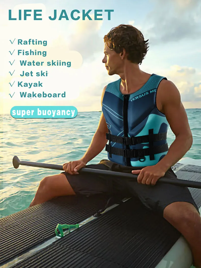 Life Jacket Adult Super Buoyancy Neoprene Life Vest Surf Raft Kayak Fishing Jet Ski Water Sport Swimming Rescue Life Jacket