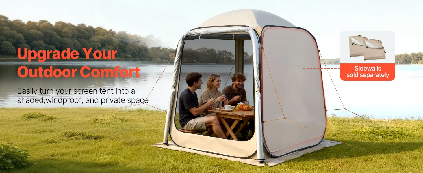 SucceBuy Screen House Tent Portable Screened in Canopy with Carry Bag Netting Sides for Car Camping Backyard Outdoor Activities