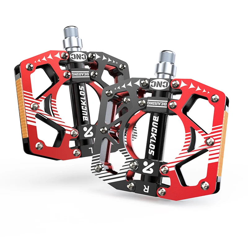 BUCKLOS Bicycle Pedal CNC Aluminium Non-Slip MTB Pedals Ultralight Mountain Bike Cycling Sealed Bearing Pedals Cycling Parts