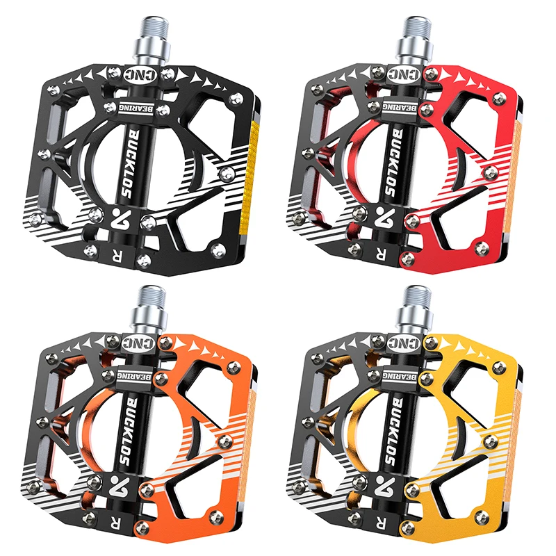BUCKLOS Bicycle Pedal CNC Aluminium Non-Slip MTB Pedals Ultralight Mountain Bike Cycling Sealed Bearing Pedals Cycling Parts