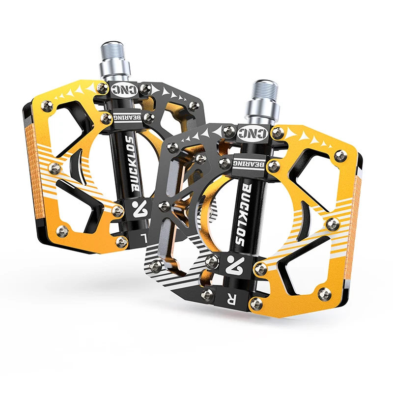BUCKLOS Bicycle Pedal CNC Aluminium Non-Slip MTB Pedals Ultralight Mountain Bike Cycling Sealed Bearing Pedals Cycling Parts