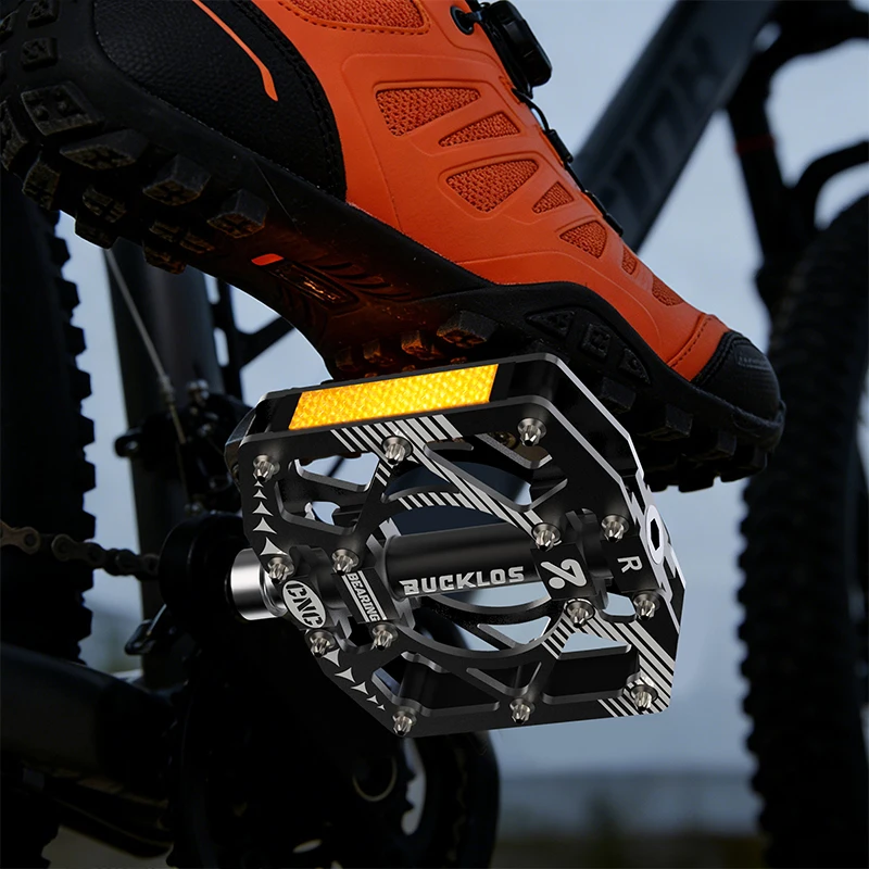 BUCKLOS Bicycle Pedal CNC Aluminium Non-Slip MTB Pedals Ultralight Mountain Bike Cycling Sealed Bearing Pedals Cycling Parts