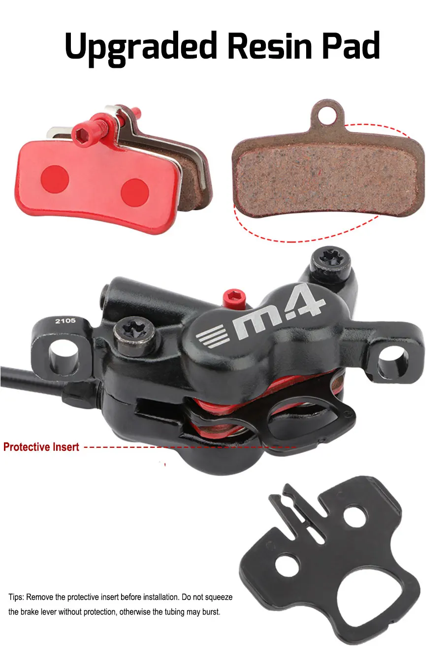 Oil Pressure Brake Lever Caliper Front Rear Alloy Mountain Bike Parts 4 Piston MTB Bicycle Hydraulic Disc Brake Set