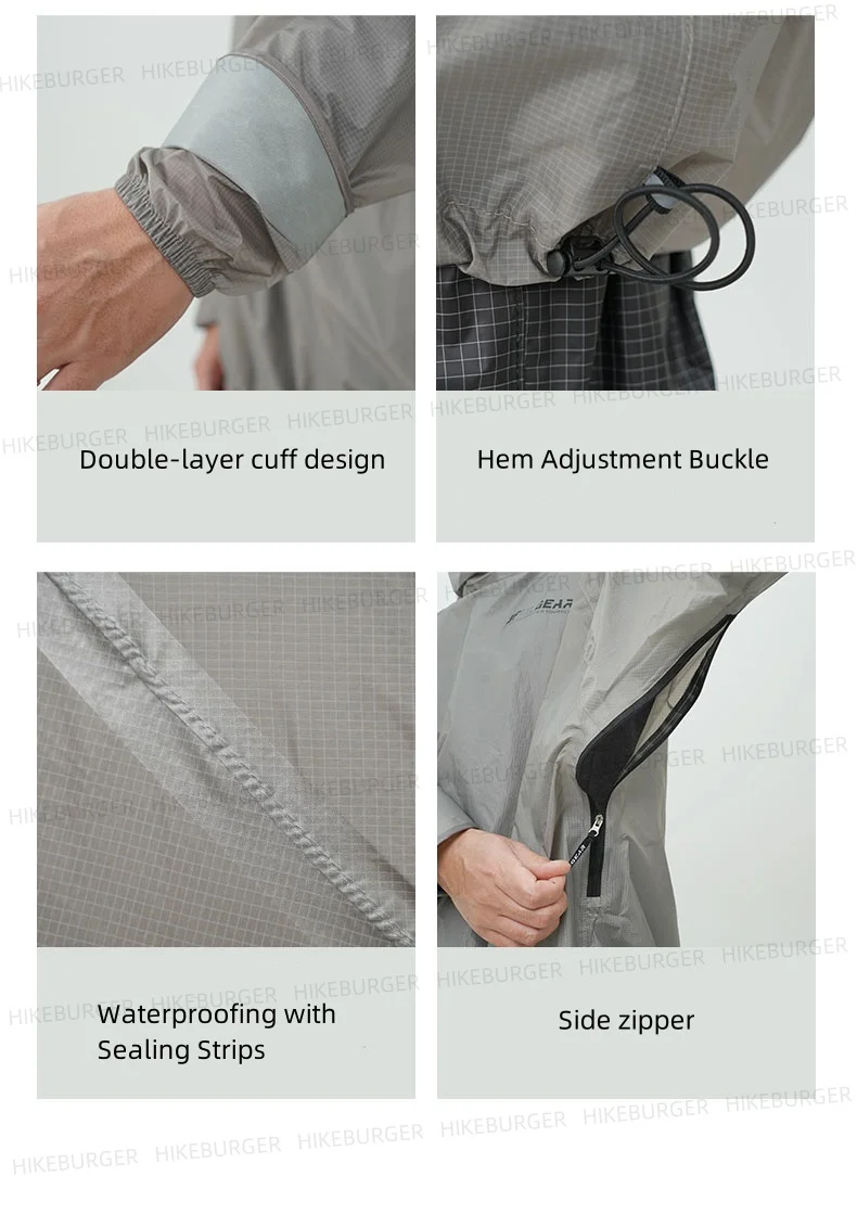 3F UL GEAR QingSuo Spilt Rain Poncho Outdoor Ultralight Sleeve Rain Coats 15D Nylon Waterproof Hiking Cycling Mountaineering