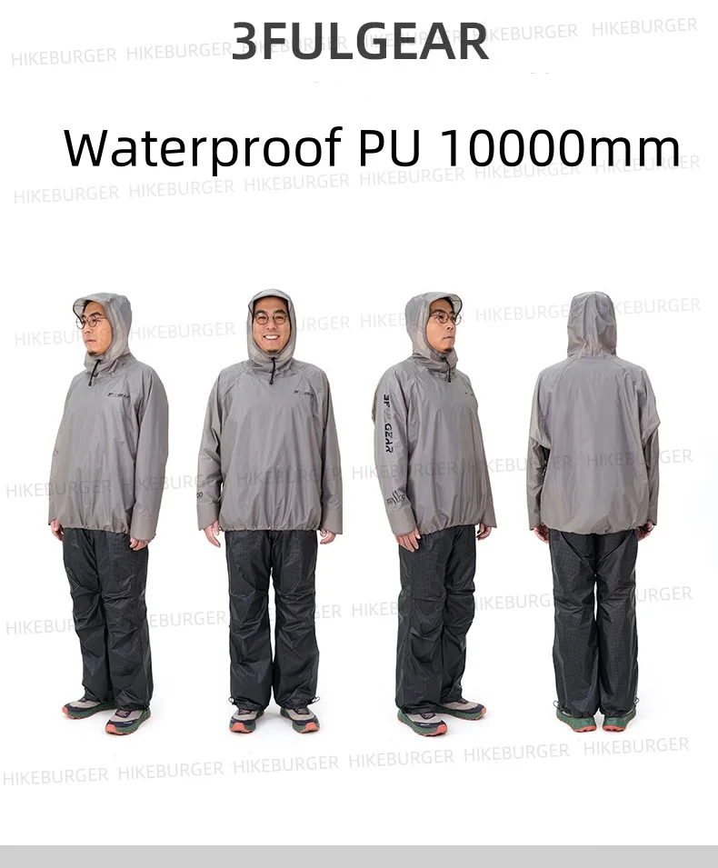 3F UL GEAR QingSuo Spilt Rain Poncho Outdoor Ultralight Sleeve Rain Coats 15D Nylon Waterproof Hiking Cycling Mountaineering