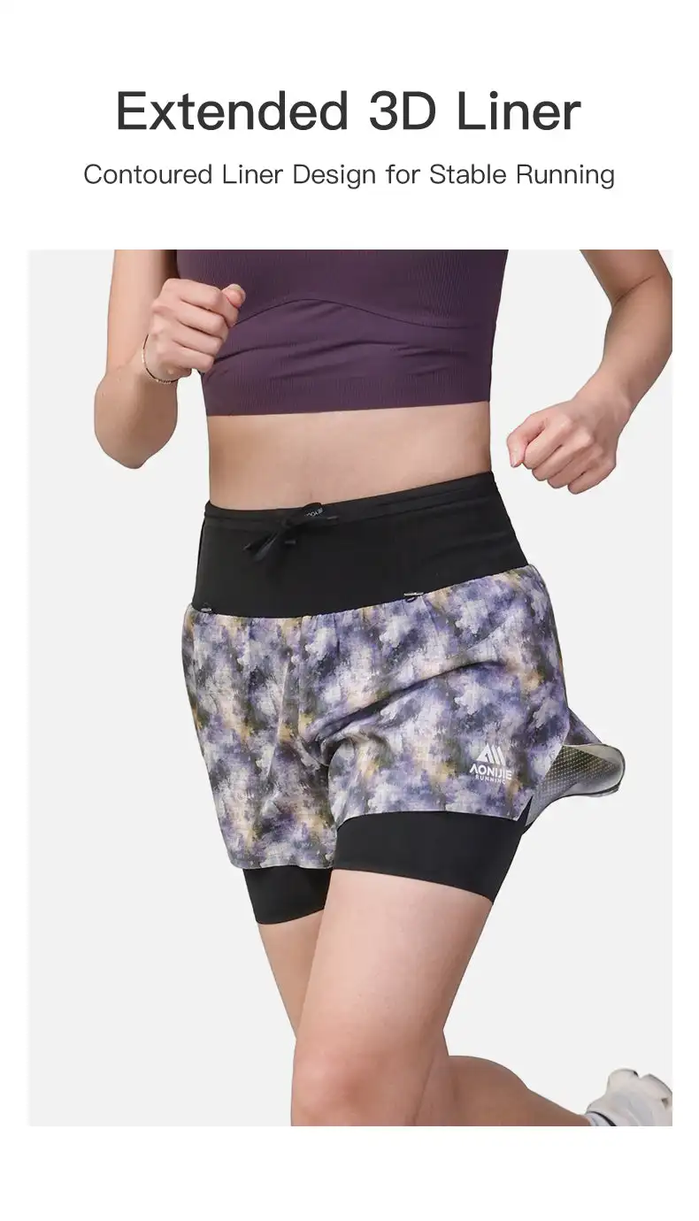 AONIJIE FW6257 Women's Shorts Trail Running Waist Bag Pants Breathable Lightweight Extended Liner for Outdoor Hiking Fitness
