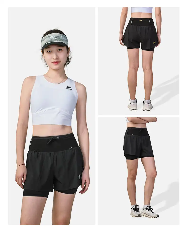AONIJIE FW6257 Women's Shorts Trail Running Waist Bag Pants Breathable Lightweight Extended Liner for Outdoor Hiking Fitness