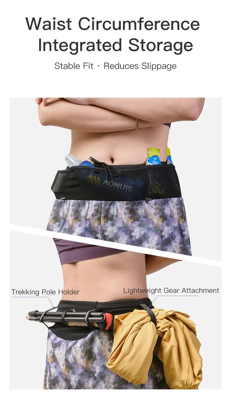 AONIJIE FW6257 Women's Shorts Trail Running Waist Bag Pants Breathable Lightweight Extended Liner for Outdoor Hiking Fitness