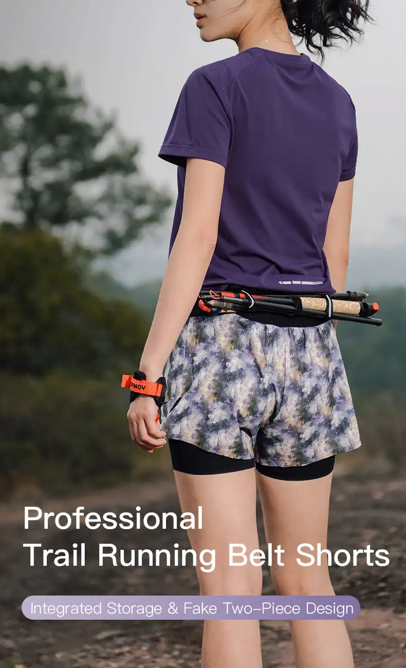AONIJIE FW6257 Women's Shorts Trail Running Waist Bag Pants Breathable Lightweight Extended Liner for Outdoor Hiking Fitness