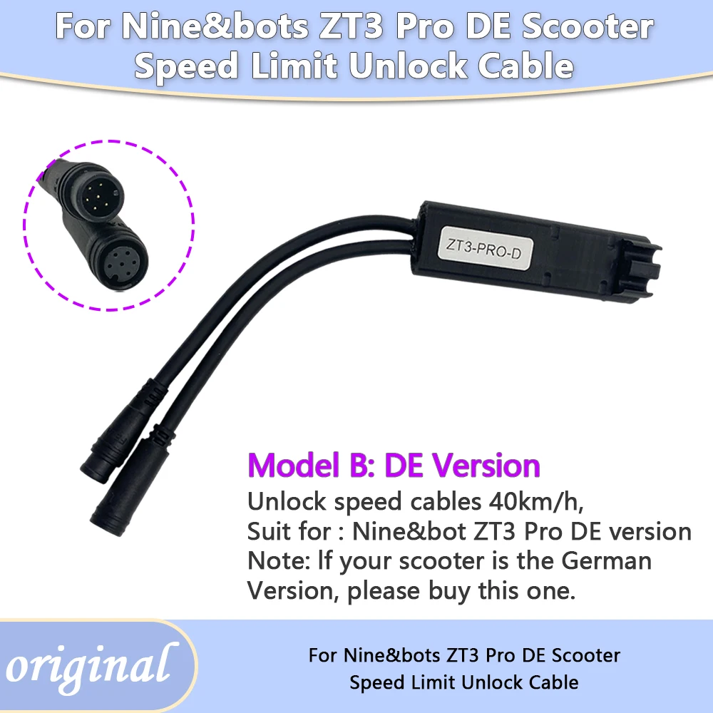 Electric Scooter Parts For Ninebots ZT3 Pro EU DE Version Speed Limit Unlock Cable Max 40kmh Quick Release Controller Accessory