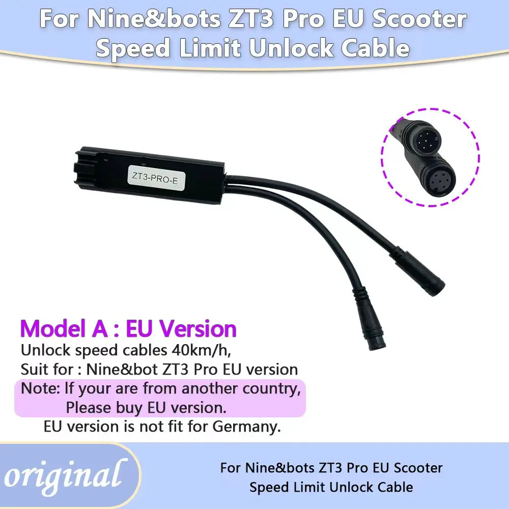 Electric Scooter Parts For Ninebots ZT3 Pro EU DE Version Speed Limit Unlock Cable Max 40kmh Quick Release Controller Accessory