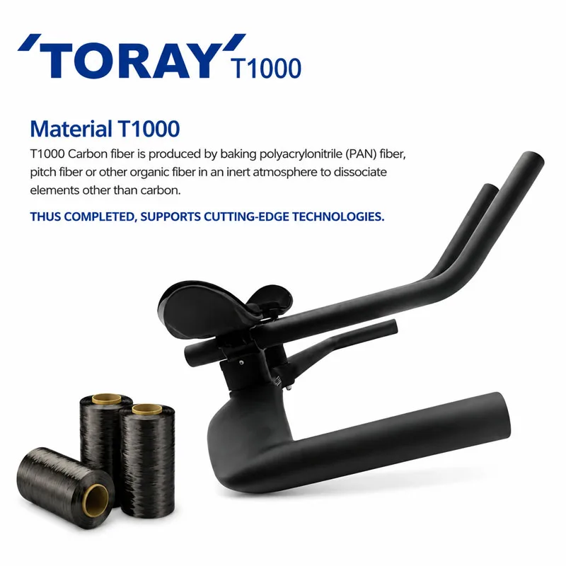 No Logo Aero Carbon Fiber Triathlon Bicycle Handlebar TT Bar HB095 15-Degree Angle Suitable for Left Or Right Arm Use
