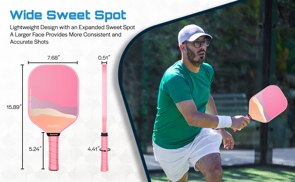 Joysent Fiberglass Pickleball Paddle Set 13mm Honeycomb Core For Men Women Beginners With 2 Rackets 4 Balls And 2 Sweatbands