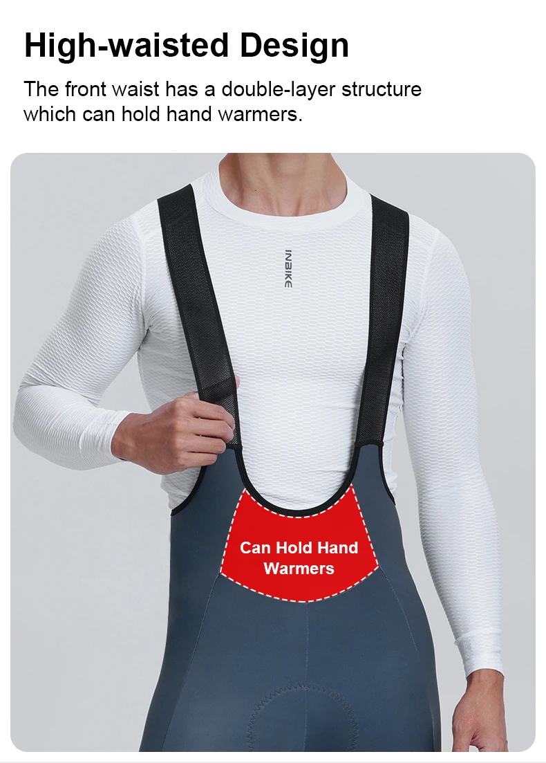 INBIKE Fleece Road Bike Bib Pants for Men Winter Thermal Cycling Bibs Windproof Biking Bicycle Pants MTB Cycling Clothing Man