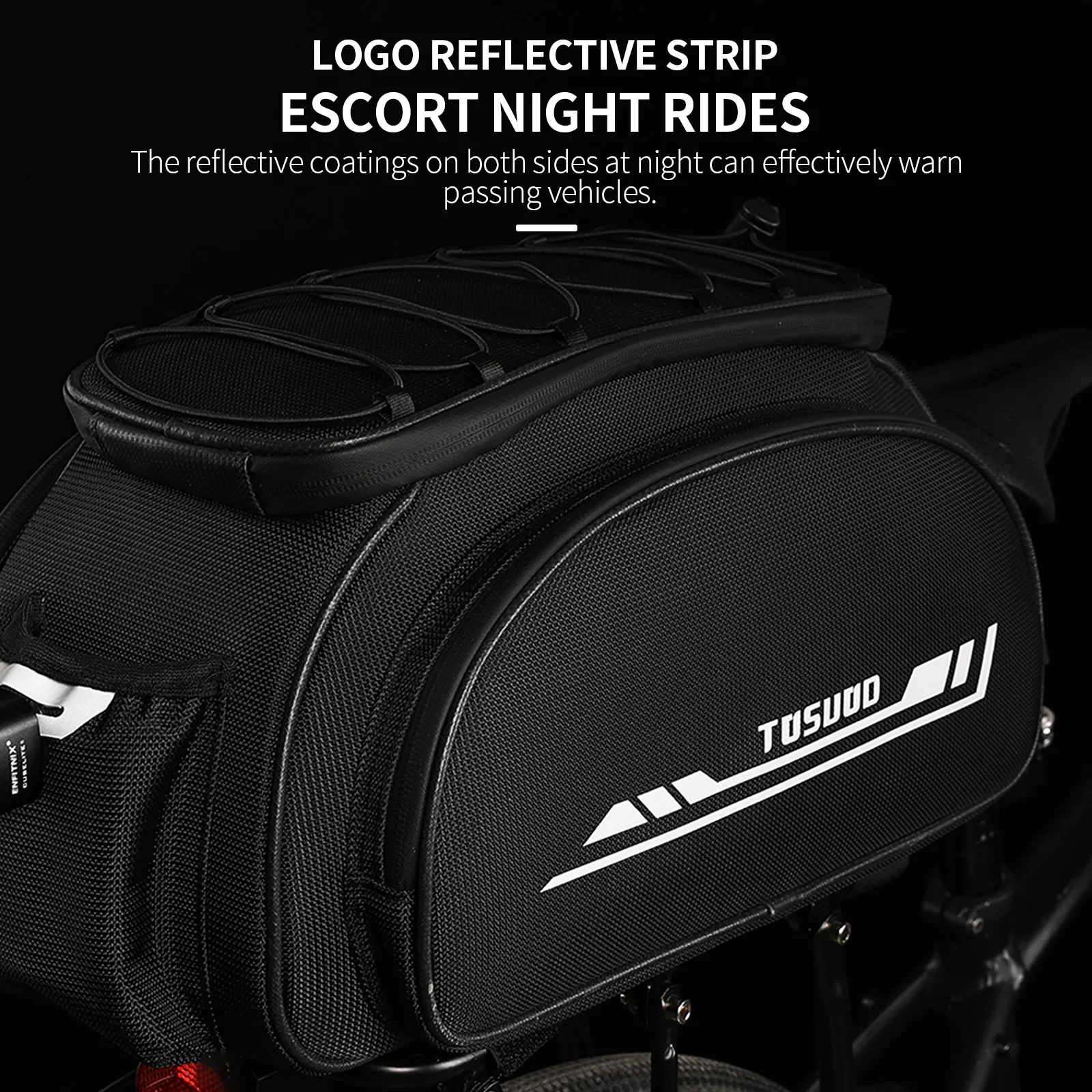 TOSUOD Bicycle Rear Pannier Bag Outdoor Waterproof Bicycle Bag 13L Large Capacity Mountain Bike Bag Bike Accessories