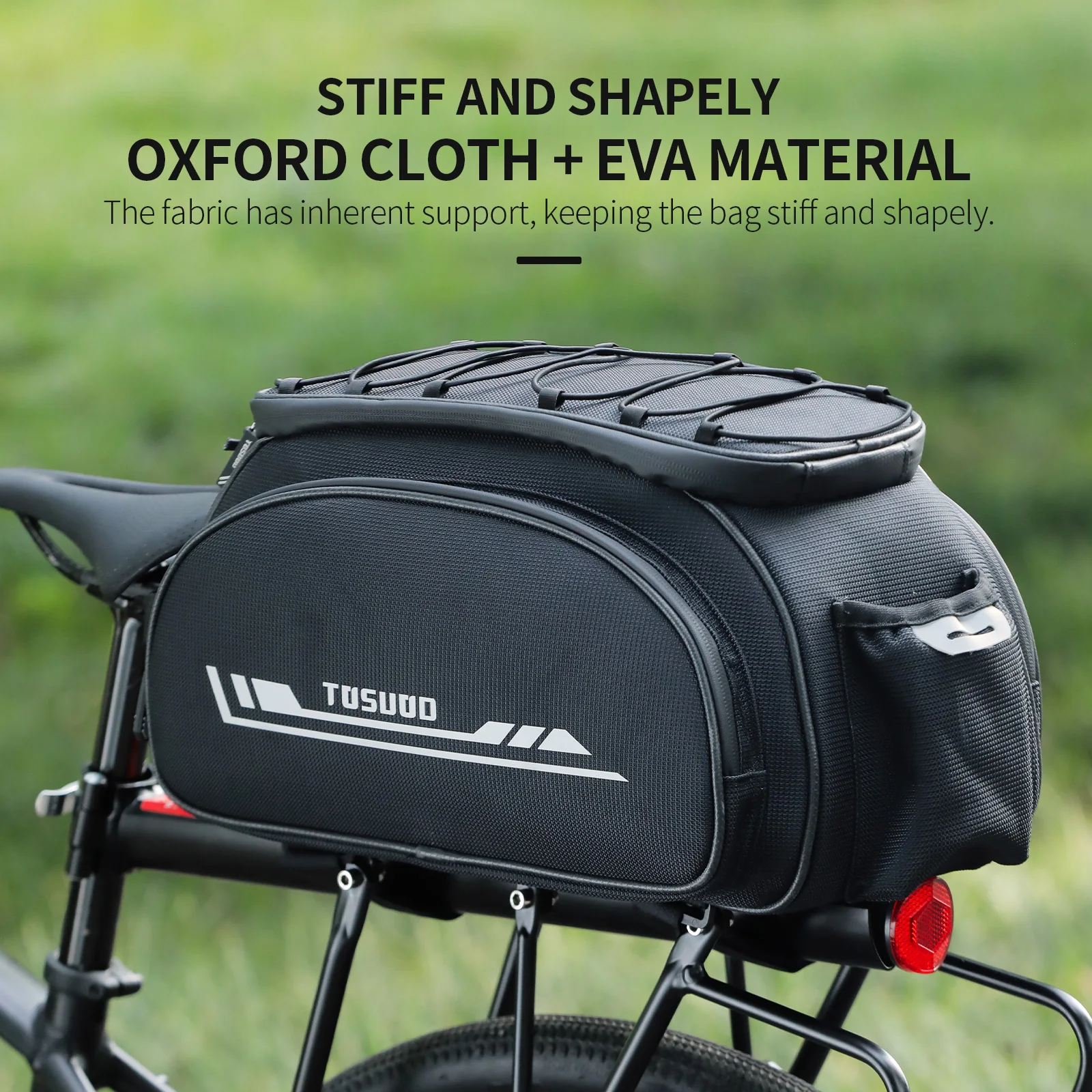 TOSUOD Bicycle Rear Pannier Bag Outdoor Waterproof Bicycle Bag 13L Large Capacity Mountain Bike Bag Bike Accessories