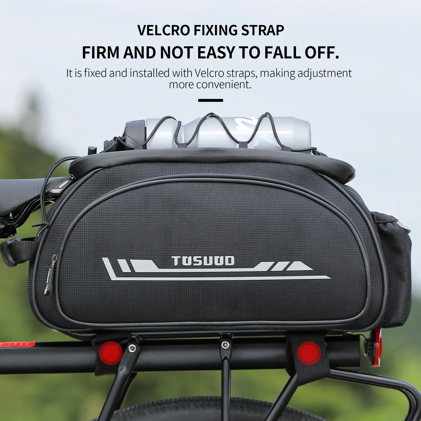 TOSUOD Bicycle Rear Pannier Bag Outdoor Waterproof Bicycle Bag 13L Large Capacity Mountain Bike Bag Bike Accessories