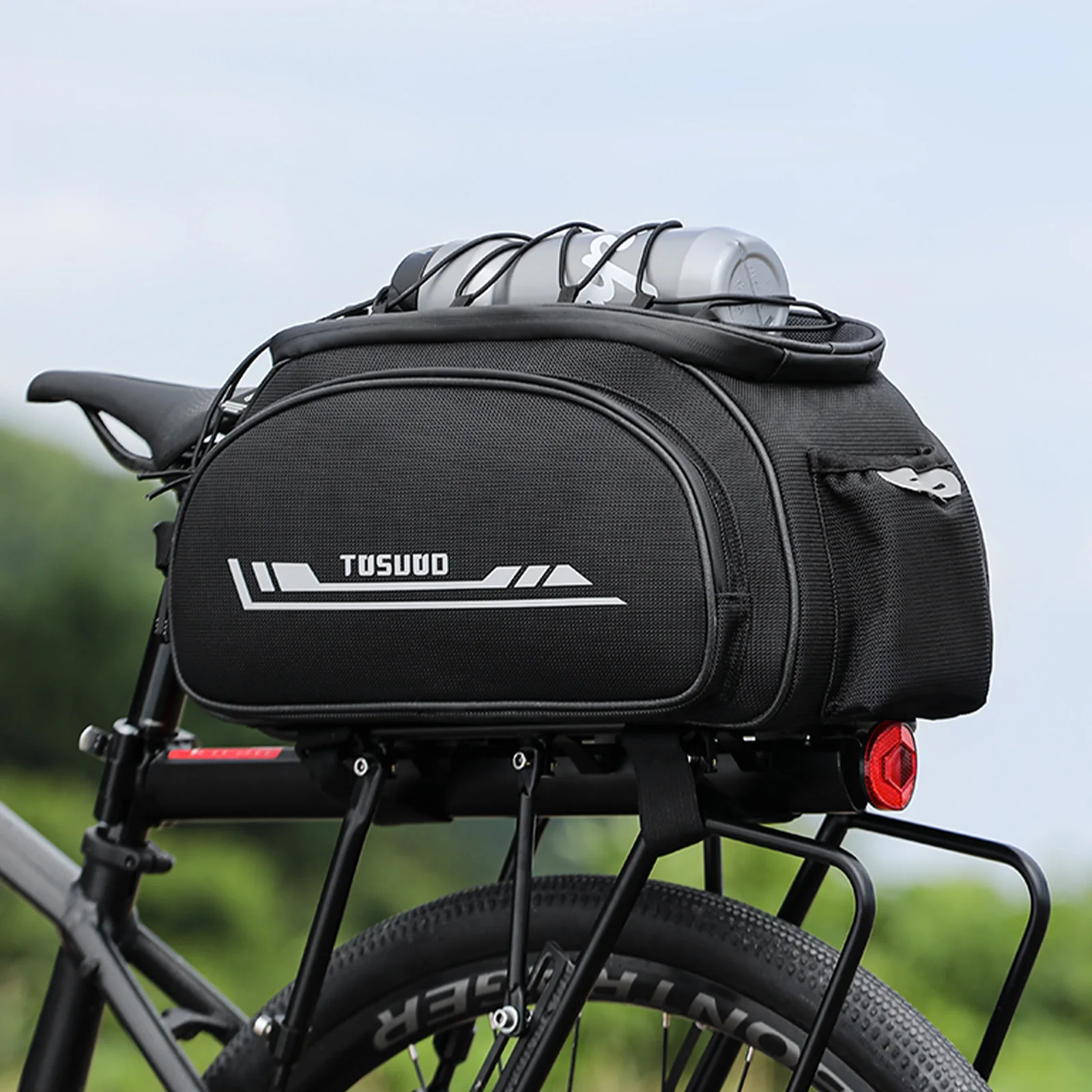 TOSUOD Bicycle Rear Pannier Bag Outdoor Waterproof Bicycle Bag 13L Large Capacity Mountain Bike Bag Bike Accessories