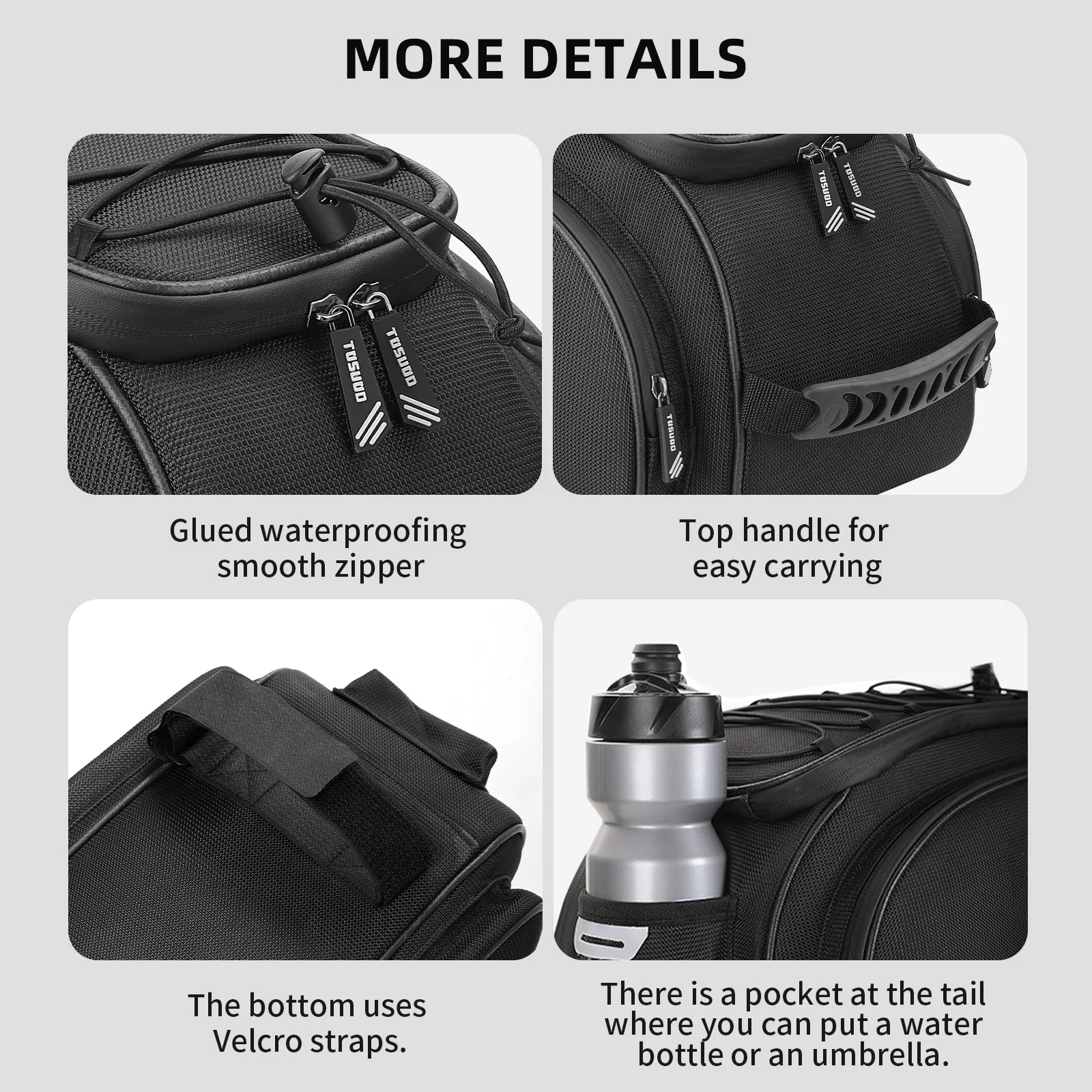 TOSUOD Bicycle Rear Pannier Bag Outdoor Waterproof Bicycle Bag 13L Large Capacity Mountain Bike Bag Bike Accessories