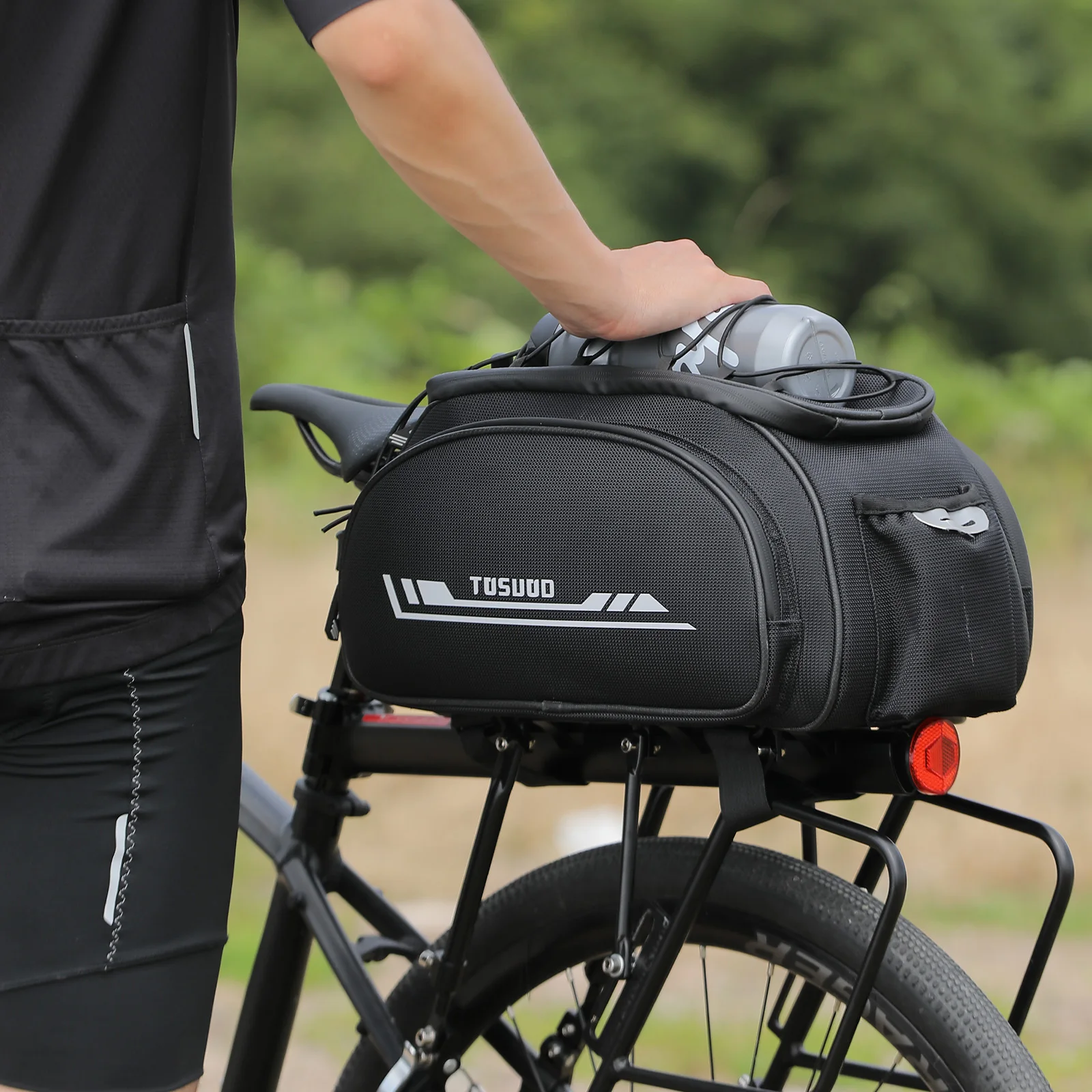 TOSUOD Bicycle Rear Pannier Bag Outdoor Waterproof Bicycle Bag 13L Large Capacity Mountain Bike Bag Bike Accessories