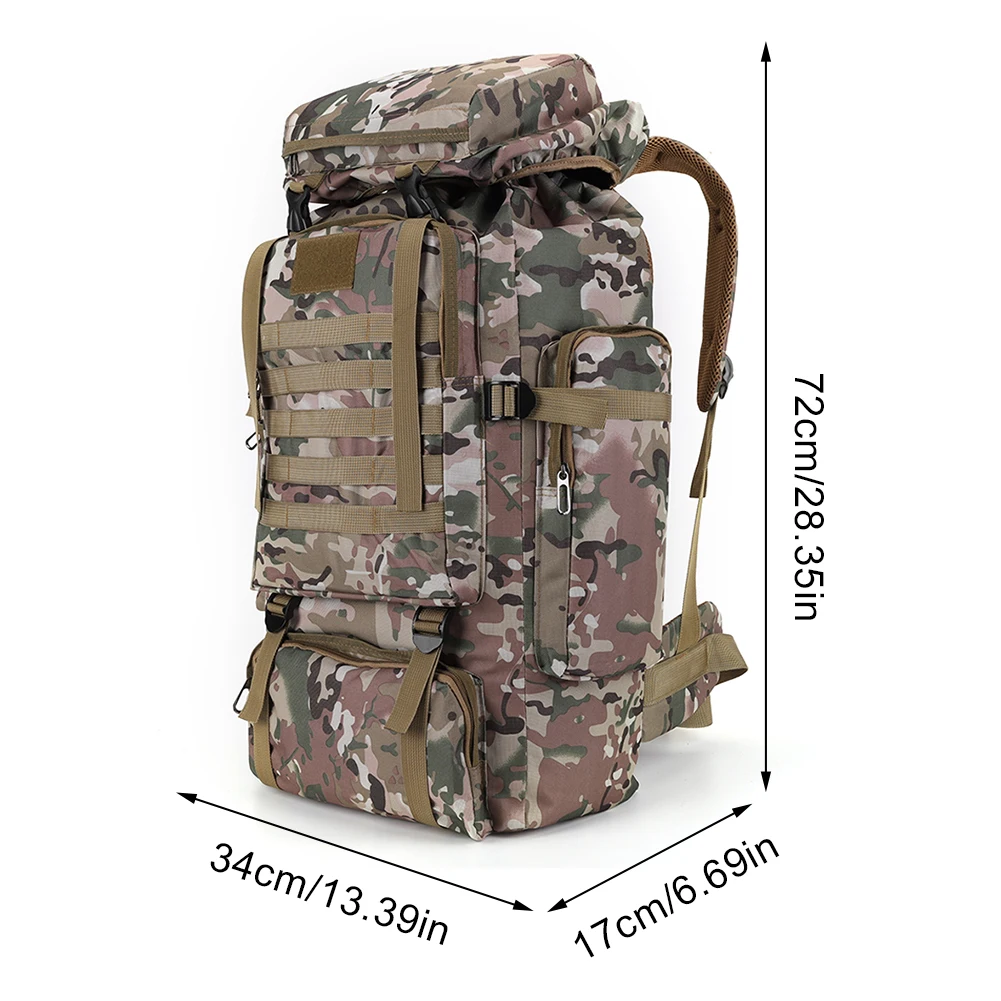 80L Hiking Backpack Mountaineering Bag Climb Bag Tactical Backpacks Waterproof Mountain Climbing Rucksack Travel Accessories