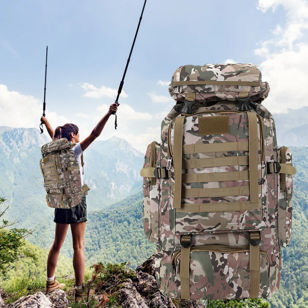 80L Hiking Backpack Mountaineering Bag Climb Bag Tactical Backpacks Waterproof Mountain Climbing Rucksack Travel Accessories
