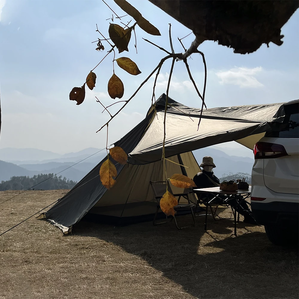4 Season Hot Tent with Stove Jack Winter Teepee Tent Waterproof Camping Tipi Tent for 2 3 4 Person Outdoor Bushcraft Hiking