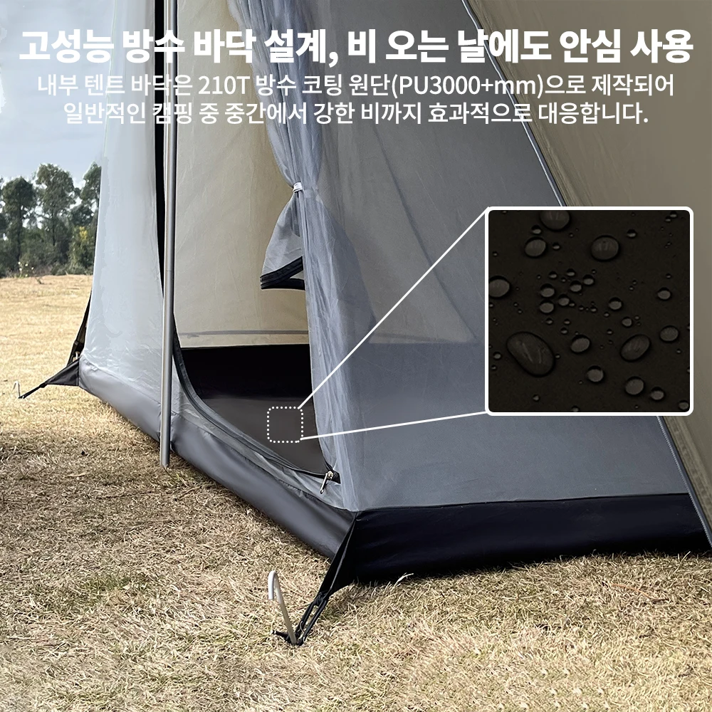 4 Season Hot Tent with Stove Jack Winter Teepee Tent Waterproof Camping Tipi Tent for 2 3 4 Person Outdoor Bushcraft Hiking