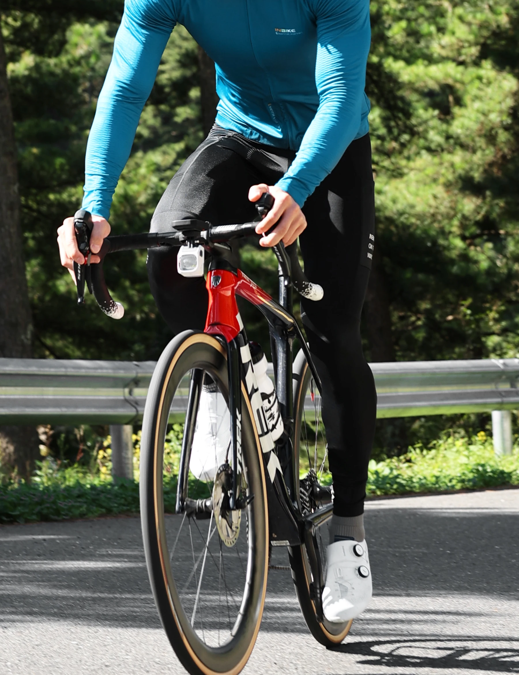 INBIKE Men's Cycling Set Long Sleeve Jersey Bib Pants Quick-Dry Road Bike Suit with Pockets Spring Autumn Cycling Clothing Man