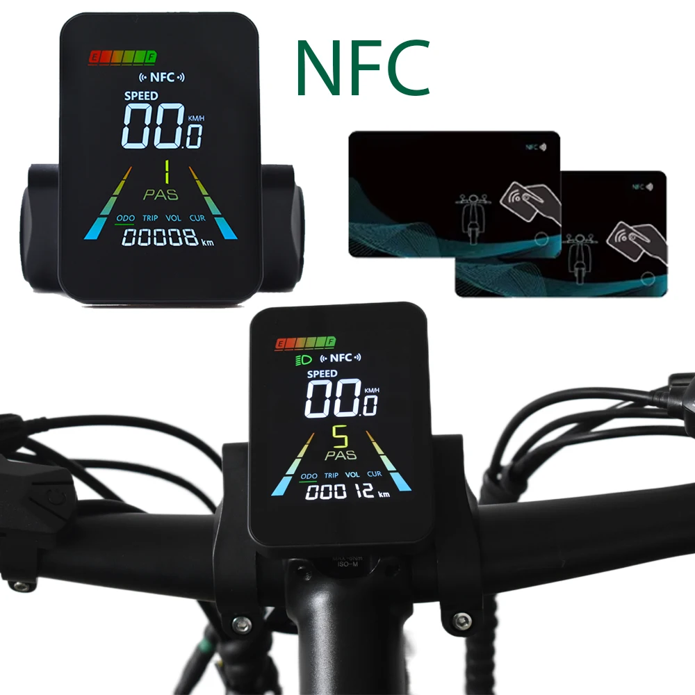 F3【UART2】Turn On The NFC Mountain Electric Bike Digital LCD Display Electric Scooter Speedometer Cycling Accessories Bicycle