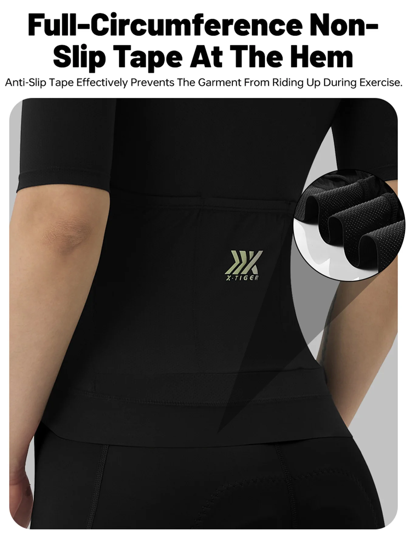 X-TIGER Women Cycling Jersey Breathable MTB Road Bike Short Sleeve Summer UPF50+ UV Protection Black White Bicycle Clothing