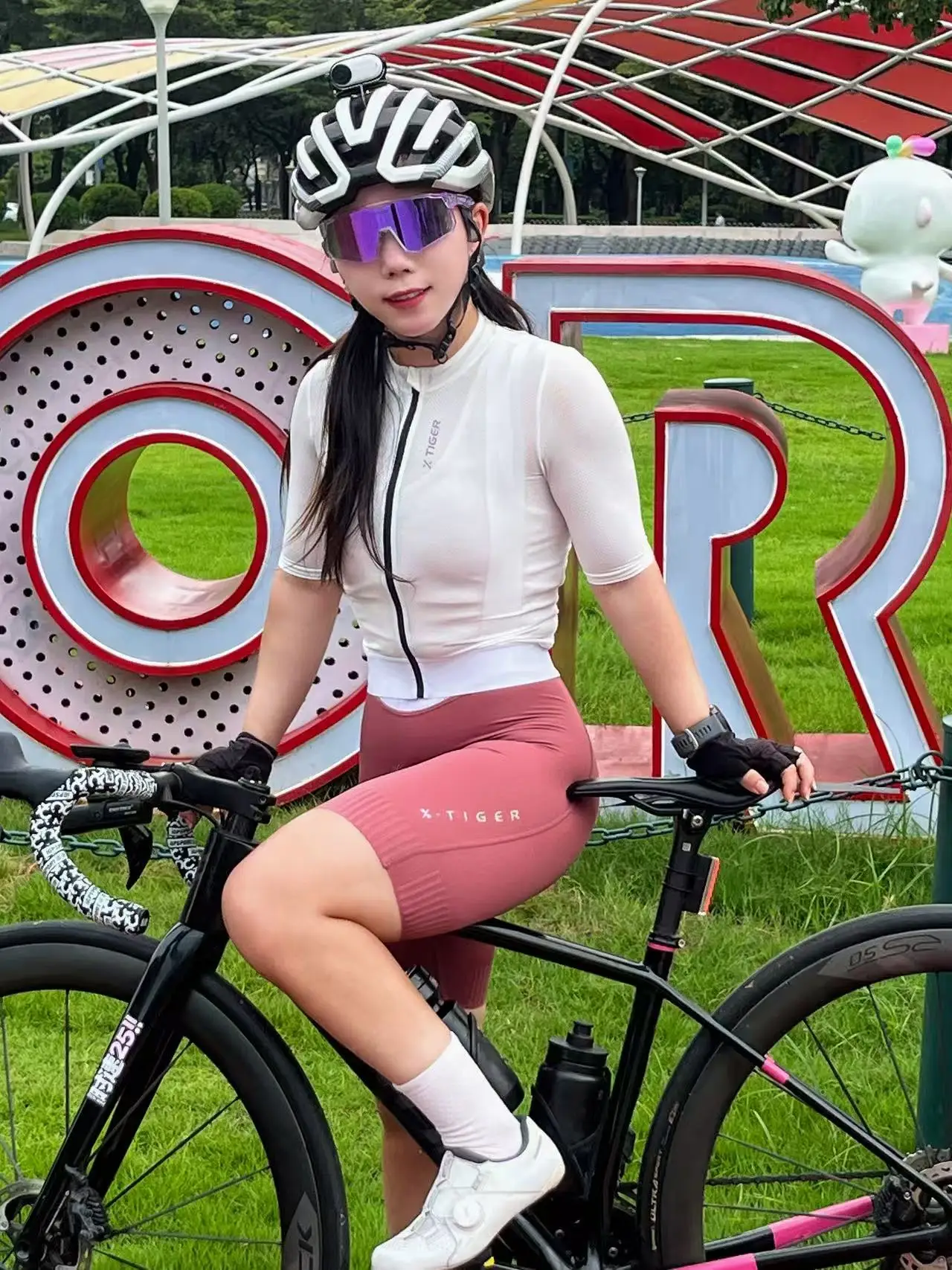 X-TIGER Women Cycling Jersey Breathable MTB Road Bike Short Sleeve Summer UPF50+ UV Protection Black White Bicycle Clothing
