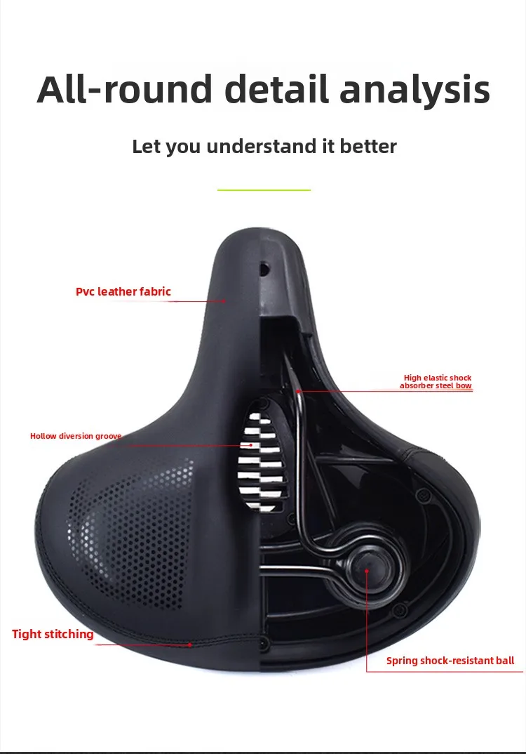 Bicycle Seats for Comfort Men  Women Oversized & Extra Soft Padded Bike Seat Cushion Comfortable Large Bike Saddle Mountain