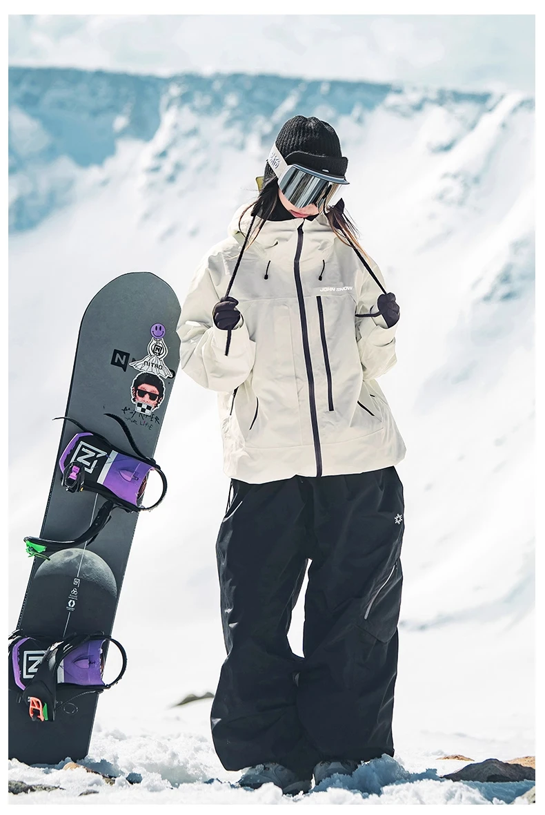 John Snow 2026 Unisex American Style Snowboard Jacket Professional Waterproof Windproof Thermal Winter Ski Coat for Men & Women
