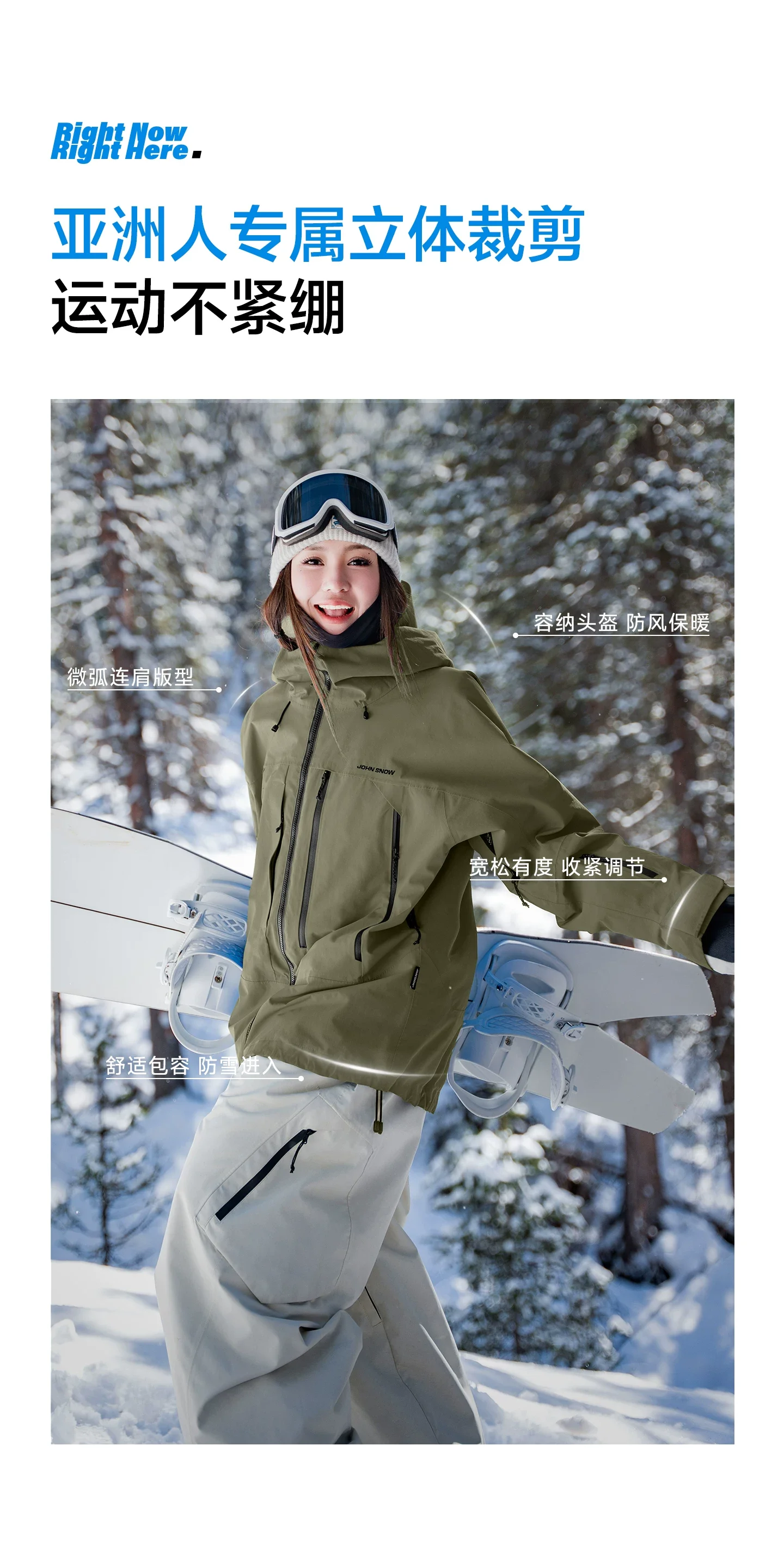 John Snow 2026 Unisex American Style Snowboard Jacket Professional Waterproof Windproof Thermal Winter Ski Coat for Men & Women