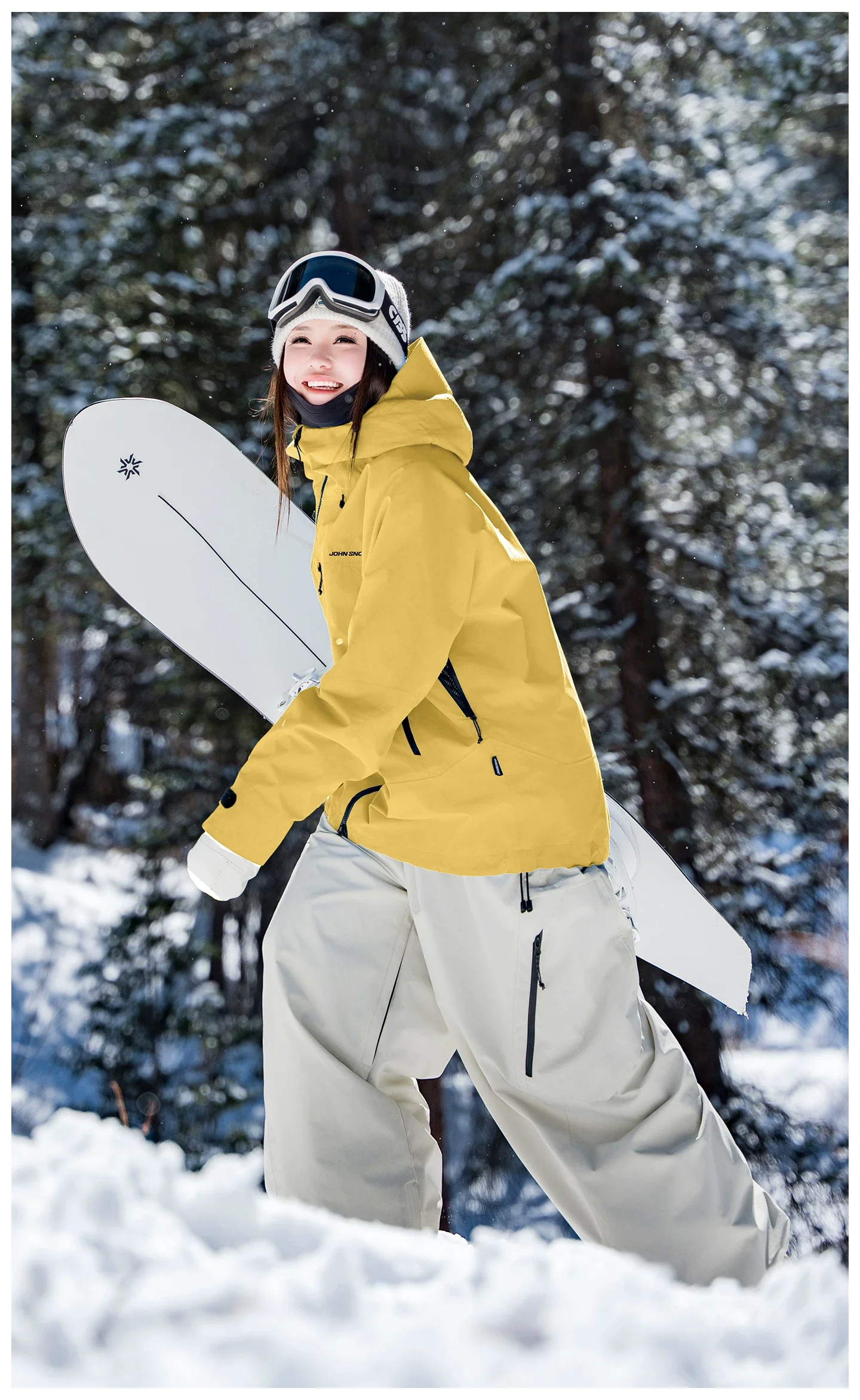John Snow 2026 Unisex American Style Snowboard Jacket Professional Waterproof Windproof Thermal Winter Ski Coat for Men & Women