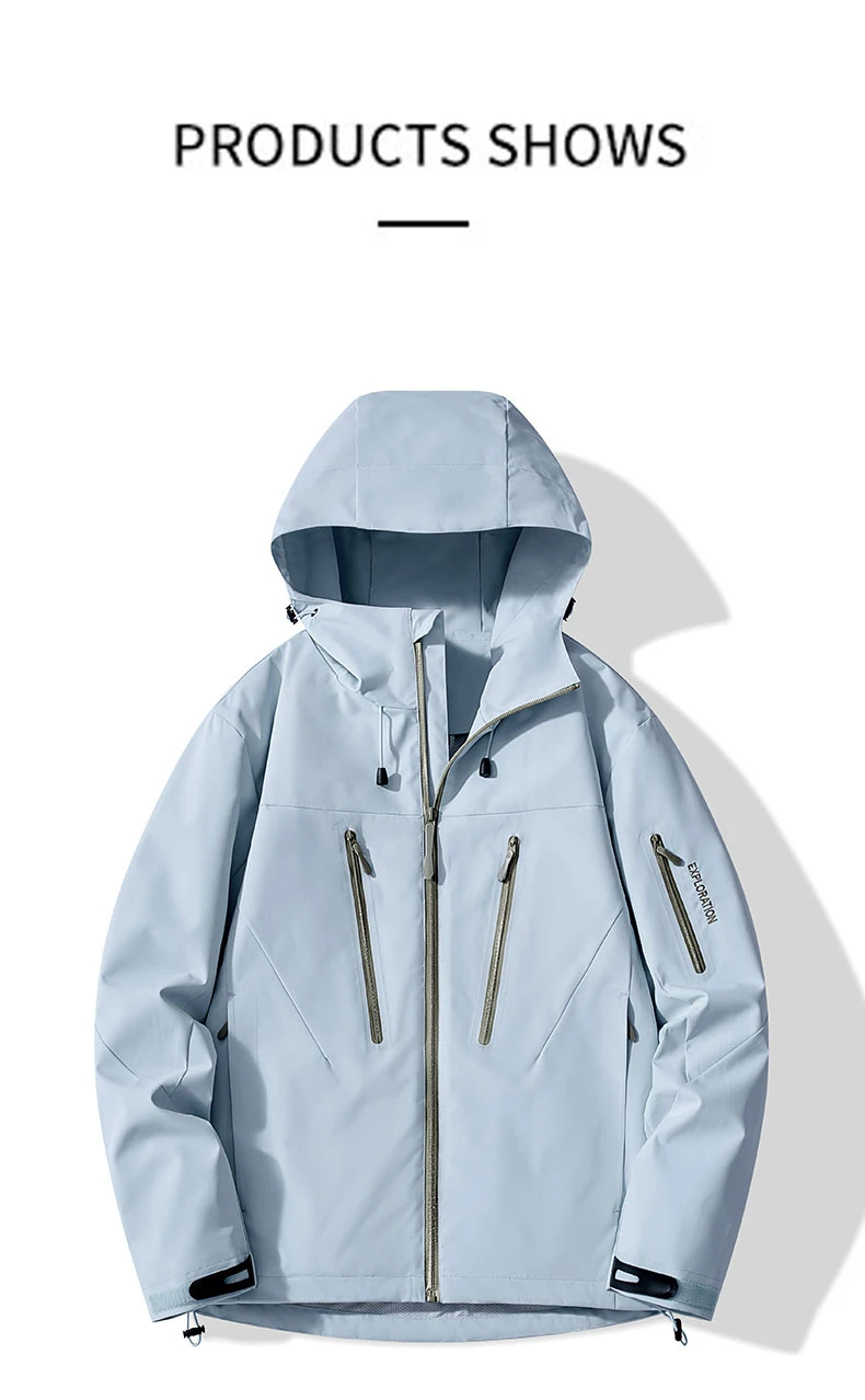 JNLN Unisex Rain Coat Hiking Camping Trekking Mountaineering Waterproof Jackets Men Women Outdoor Sporty Windproof Windbreaker